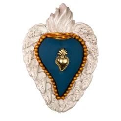 Cuore in ceramica blu opaco