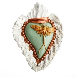 CUORE IN CERAMICA ORO E VERDE EFFETTO EPHEMERUS