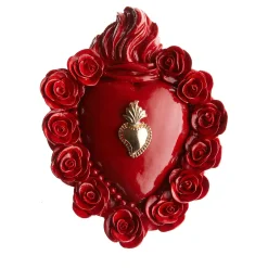 CUORE IN CERAMICA SMALTATO ROSSO SU DI ME