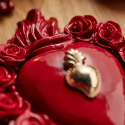 CUORE IN CERAMICA SMALTATO ROSSO SU DI ME