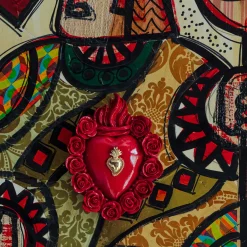 CUORE IN CERAMICA SMALTATO ROSSO SU DI ME