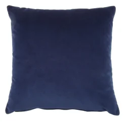 Cuscino Carrè in velluto di cotone blu