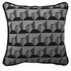 Cuscino Carrè Nero in tessuto jacquard geometrico