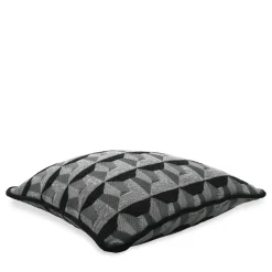Cuscino Carrè Nero in tessuto jacquard geometrico