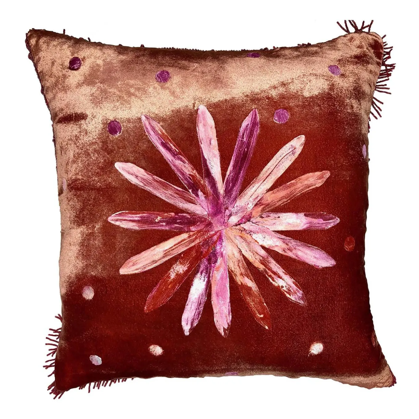 Cuscino con fiori di vetro