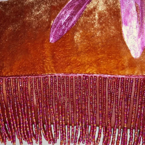 Cuscino con fiori di vetro