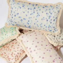 Cuscino piccolo con frange verdi e acquatiche