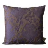 Cuscino quadrato in flanella floreale viola jacquard