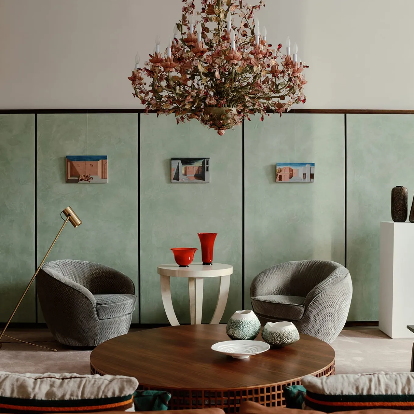 Cuscino quadrato Vate a righe policrome