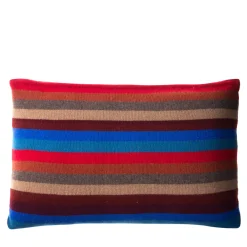 Cuscino rettangolare a righe multicolore