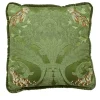 Cuscino reversibile in seta Jungle e velluto verde muschio