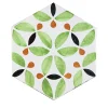 Daamè Set di 28 piastrelle esagonali verde chiaro