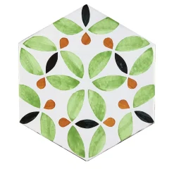 Daamè Set di 28 piastrelle esagonali verde chiaro