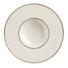Damasco Gourmet Set di 2 piatti da zuppa bianchi e oro