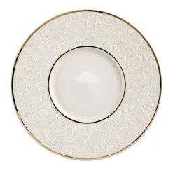 Damasco Gourmet Set di 2 piatti da portata bianchi e oro