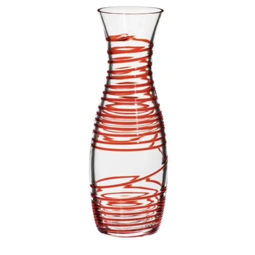 Decanter rosso con strisce