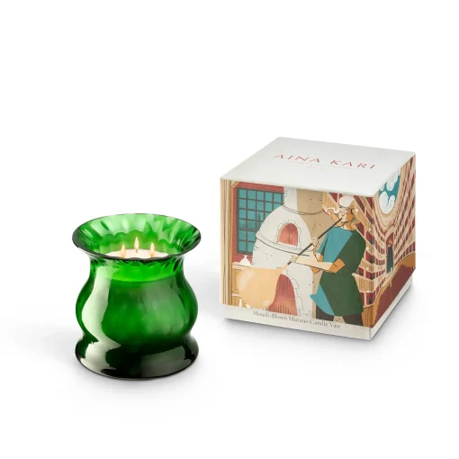 Decorazione a candela con tulipani verdi