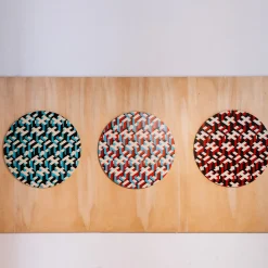 Decorazione murale in tessuto umano blu