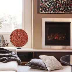 Disco in vetro di Murano rosso veneziano Sunshine di Andrea Orso