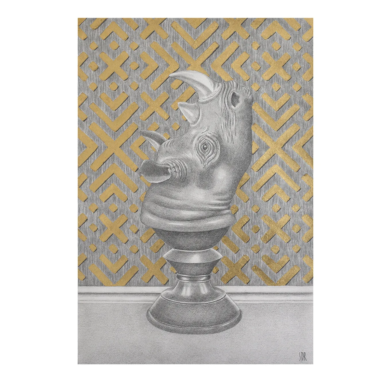 Disegno Rinoceronte su piedistallo