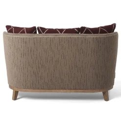 Divanetto Agostina tessuto grigio e bordeaux