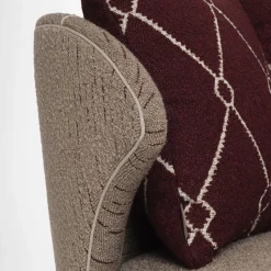 Divanetto Agostina tessuto grigio e bordeaux