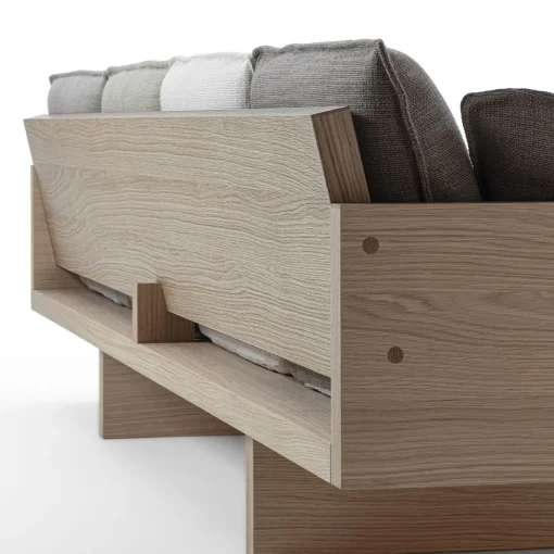 Divano a 4 posti in legno di quercia York St.