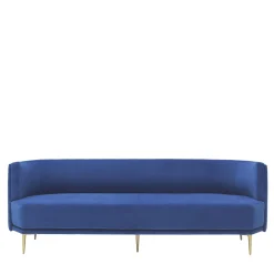 Divano a 3 posti in velluto blu Pergy
