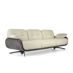 Divano Ayton in pelle bianca