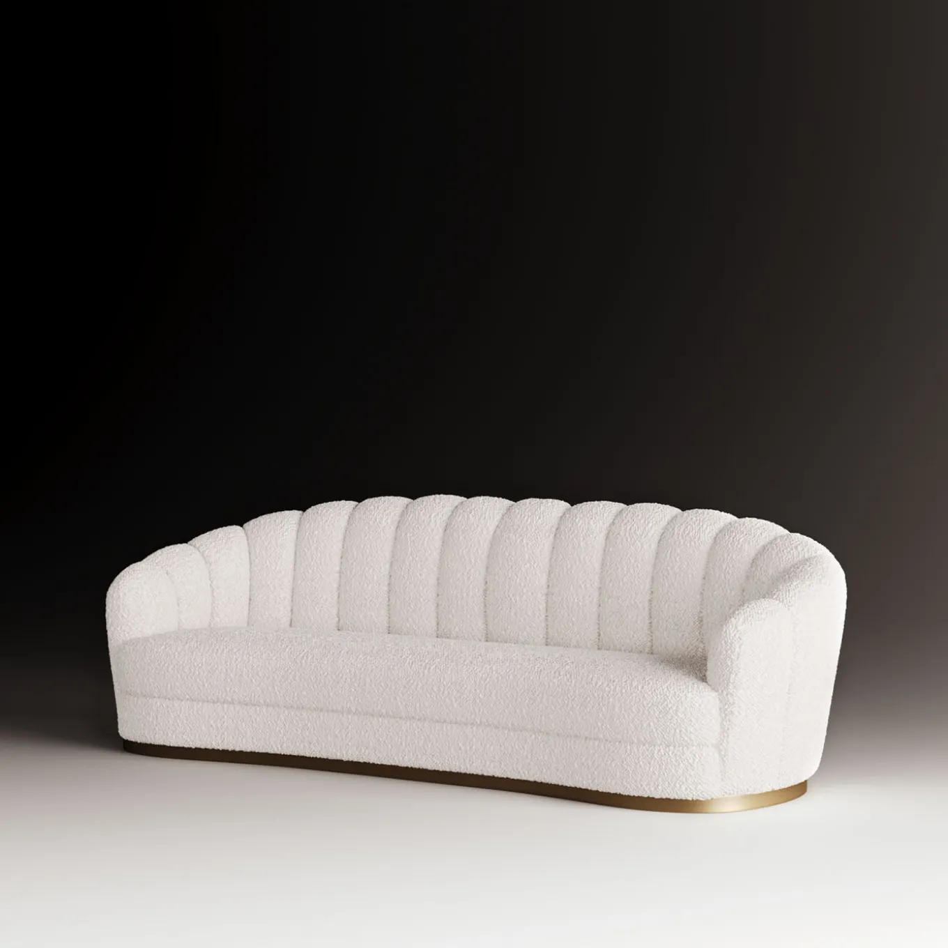 Divano Bouclé Medio Bianco Nest