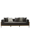 Divano Cleo a 3 posti in legno teak grigio
