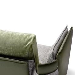 Divano Foy a Tre Posti Grigio e Verde di Baldessari & Baldessari