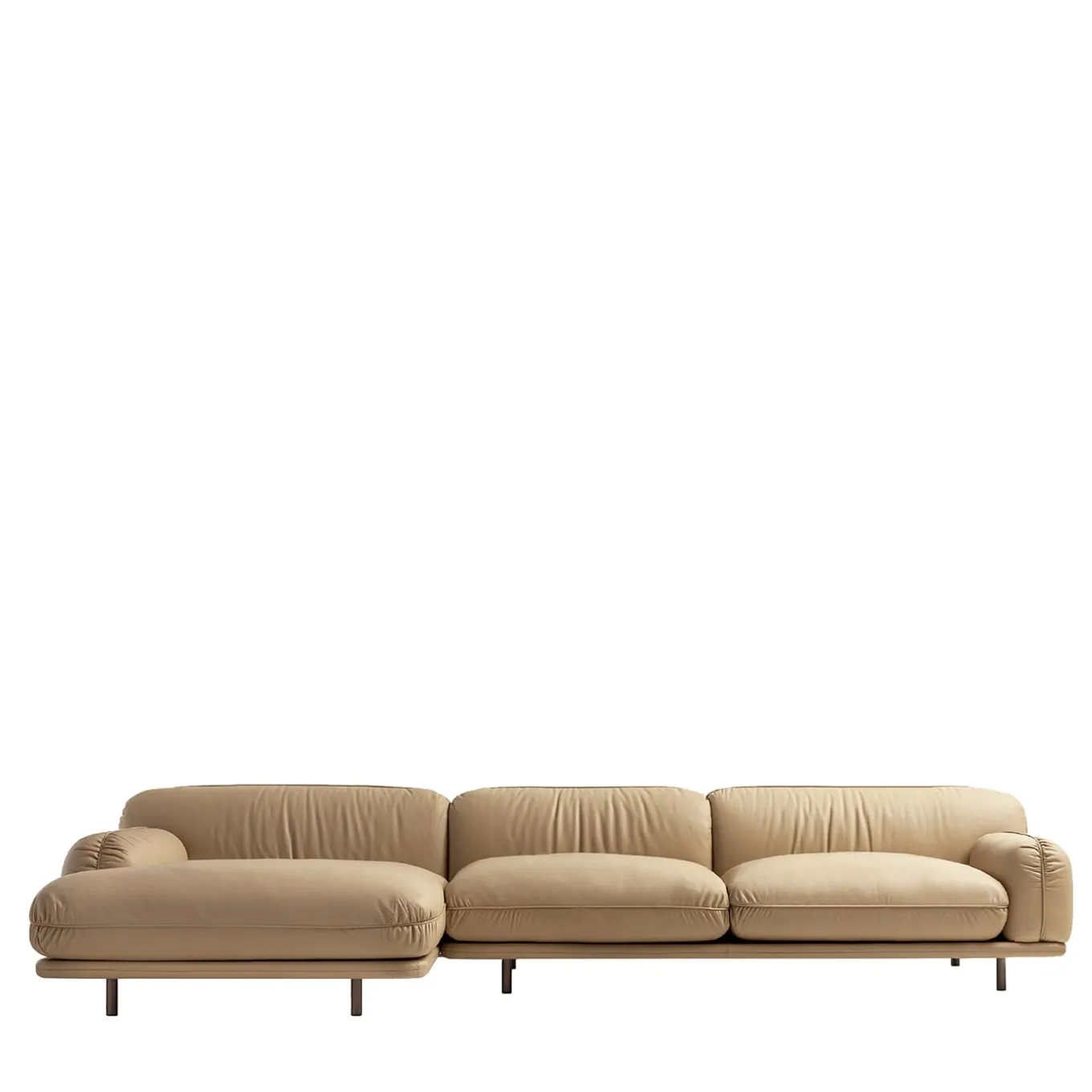 Divano in pelle beige Super MC