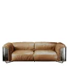 Divano in pelle marrone Saint Germain