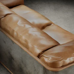 Divano in pelle marrone Saint Germain