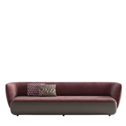 Divano in pelle Swan Bordeaux