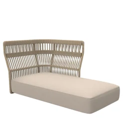 Divano Lounge sinistro con schienale in corda Beige
