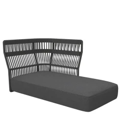Divano lounge sinistro con schienale in corda Grigio scuro