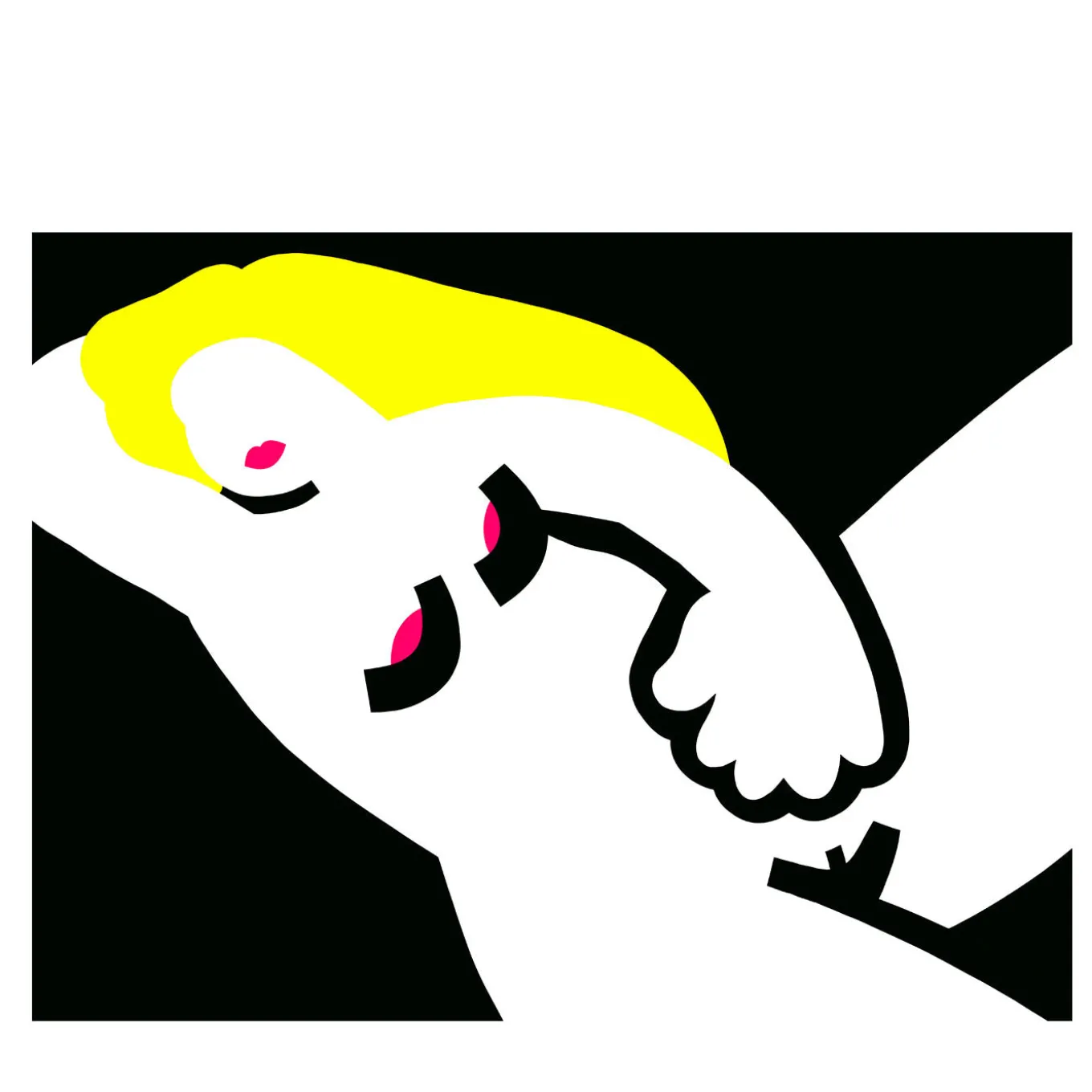 Donna sdraiata Stampa policroma d'arte