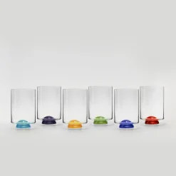 Dot Light-Blue & Transparent Water Glass di Giovanni Patalano
