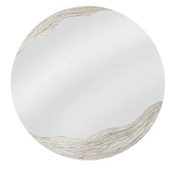 Dune Specchio Tondo Decorato Con Resina Materica Color Beige