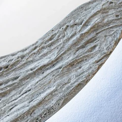 Dune Specchio Tondo Decorato Con Resina Materica Color Beige