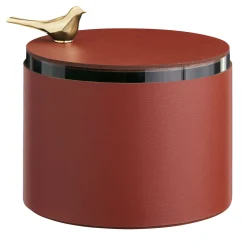 Elegante scatola in pelle bordeaux