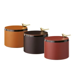 Elegante scatola in pelle bordeaux