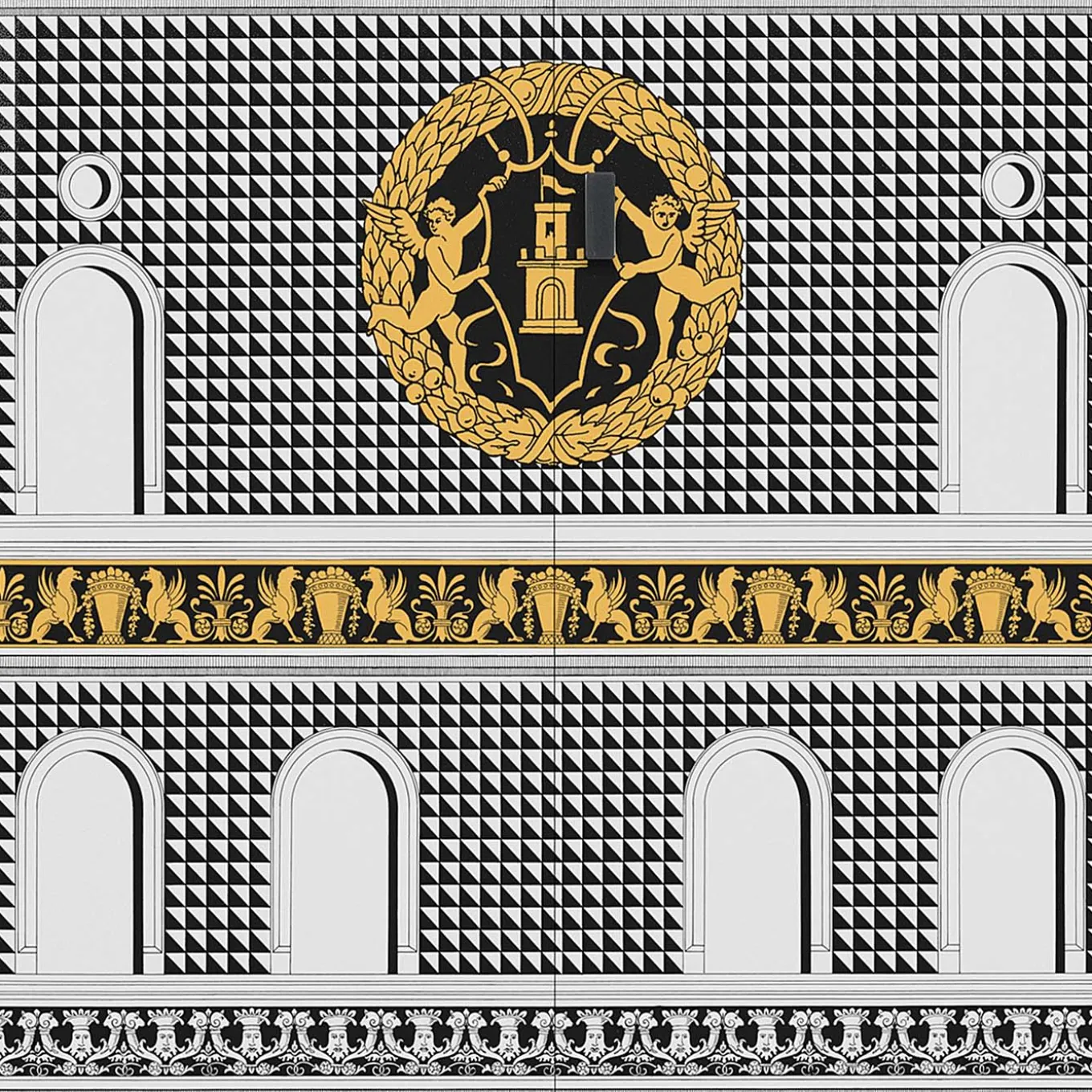 Facciata Quattrocentesca Armadietto alto bianco e nero