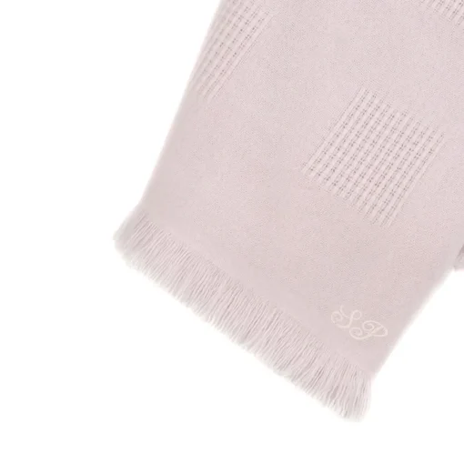 Farnese Soft Pink 100% Cashmere Singolo Plaid con frange corte