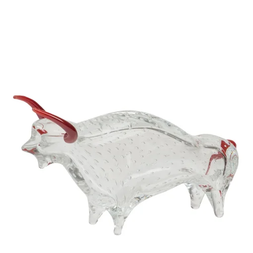 Figurina di toro in vetro grande