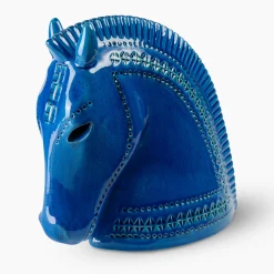 Figurina testa di cavallo Rimini Blu di Aldo Londi