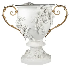 Fiori Floral Vaso a calice bianco e oro di Antonio Fullin