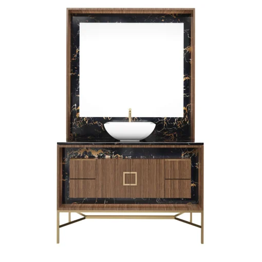 Frame S Port Laurent Mobile da bagno in marmo e legno con specchio